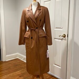 Avec Les Filled Camel Faux Leather Trench M